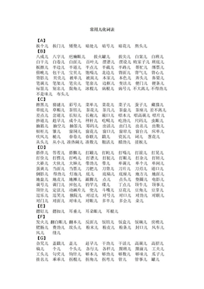 普通话水平考试常用儿化音表