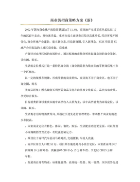 商业街招商策略方案《新》