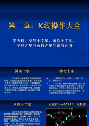 K线操作大全05：早晨十字星、黄昏十字星、早晨之星与黄昏之星的识与运用