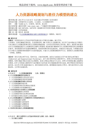 1861-人力资源战略规划与胜任力模型的建立(梁雅杰、刘向明)