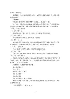 自动词、他动词表(自动词和他动词是学习日语比较会经常碰到的问题)