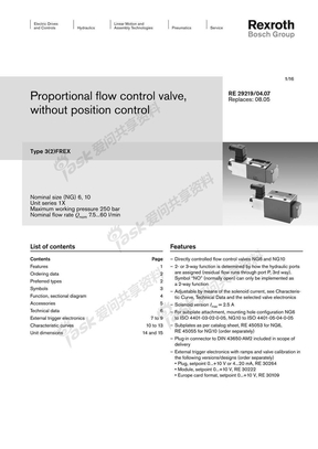 Proportional flow control valve, without position control