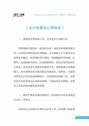 会计电算化心得体会