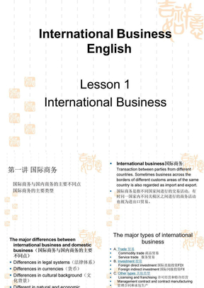 自考国际商务英语lesson1