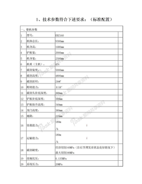 7312(160型)综掘机技术参数