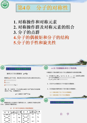 第四章分子的偶极矩和手性