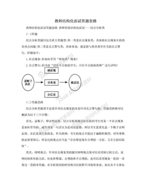 教师结构化面试答题套路