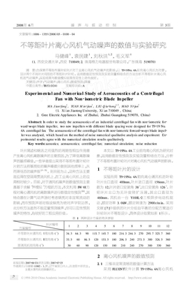 不等距叶片离心风机气动噪声的数值与实验研究