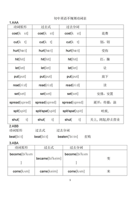初中英语不规则动词表[1]