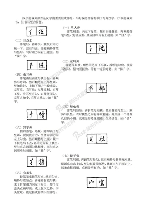 汉字的偏旁部首是汉字的重要组成部