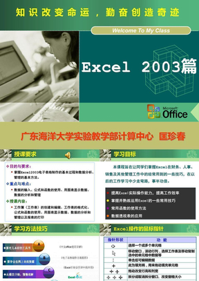 Excel 2003教学课件