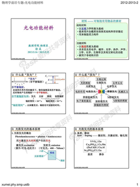 物理前沿专题-光电功能材料