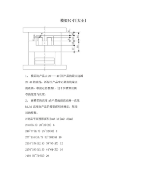 模架尺寸[大全]