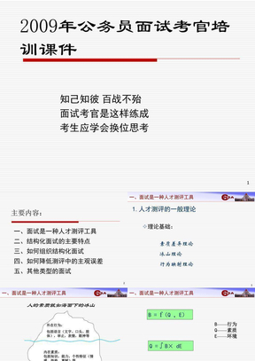 2009年公务员面试考官培训课件