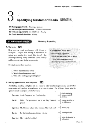 IT职业英语教程2级软件类_Unit03_SpecifyingCustomerNeeds