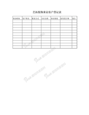 来访客户登记表