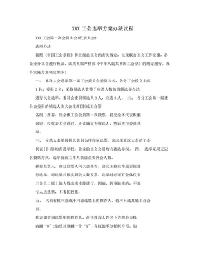 XXX工会选举方案办法议程