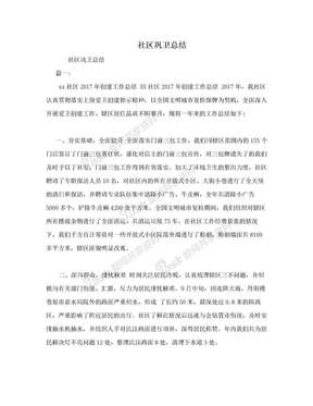 社区巩卫总结