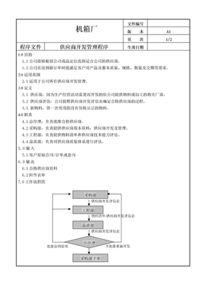 供应商开发管理程序