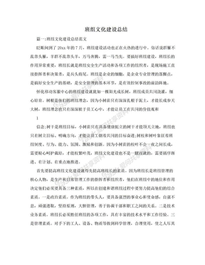 班组文化建设总结