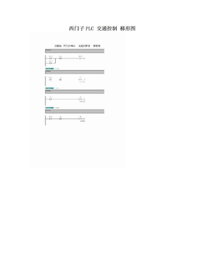 西门子PLC 交通控制 梯形图