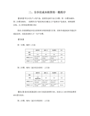 第77讲 分步法成本核算的一般程序