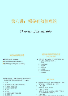 南开大学版第八讲：领导有效性理论1