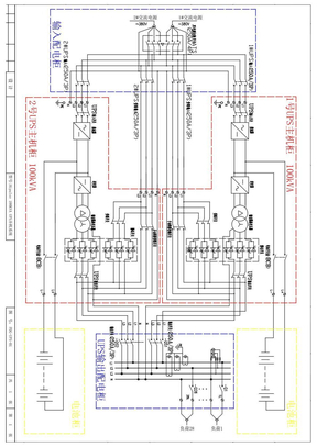 某大型UPS并机及双电源切换输入系统原理图（完整版）