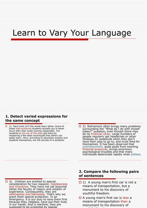 Learn to vary your language