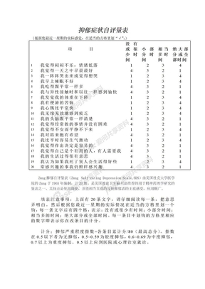 抑郁自评量表