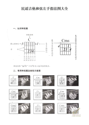 民谣吉他和弦图左手指法大全