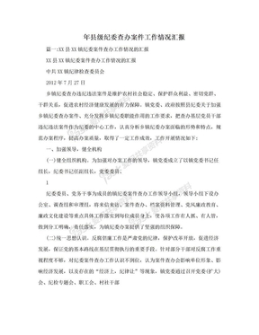 年县级纪委查办案件工作情况汇报