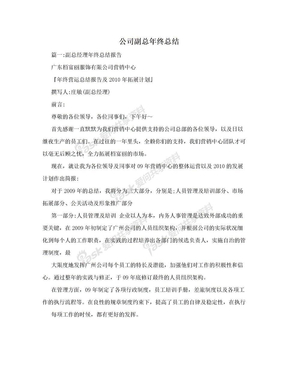公司副总年终总结