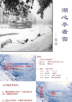 王君的湖心亭看雪课件