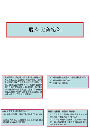 股东大会案例