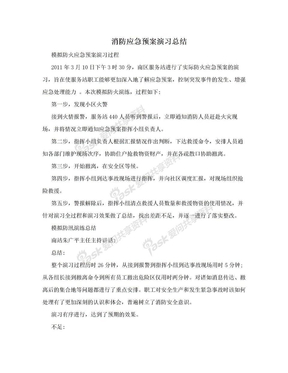 消防应急预案演习总结