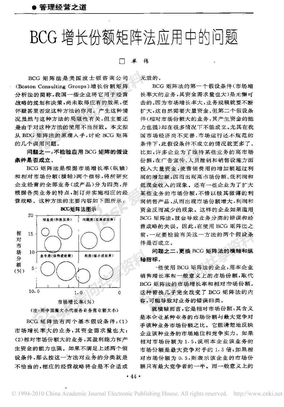 BCG增长份额矩阵法应用中的问题