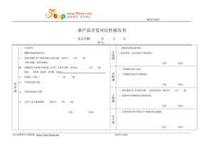 新产品开发可行性报告书