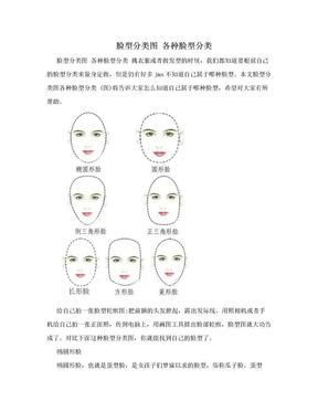 脸型分类图 各种脸型分类