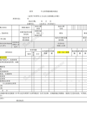 个税申报表(适用于所得税12万以上)表