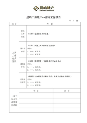 周工作报告模板（最新）