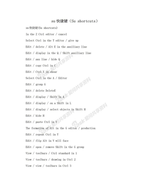 su快捷键（Su shortcuts）