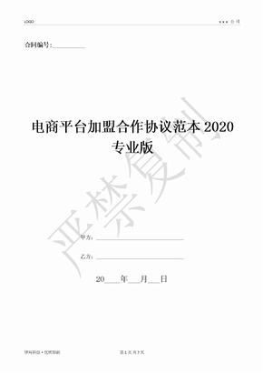 电商平台加盟合作协议范本2020专业版-(优质文档)