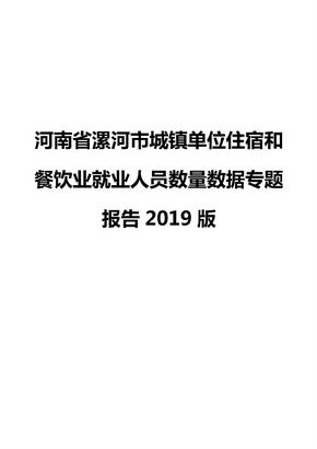 河南省漯河市城镇单位住宿和餐饮业就业人员数量数据专题报告2019版