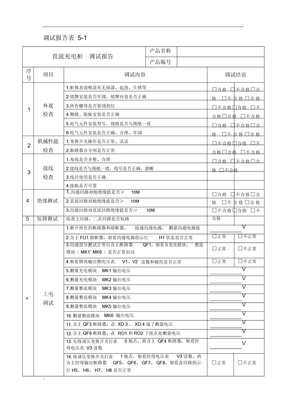 直流系统调试报告表格