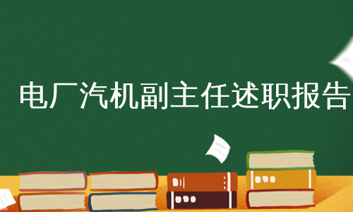 电厂汽机副主任述职报告