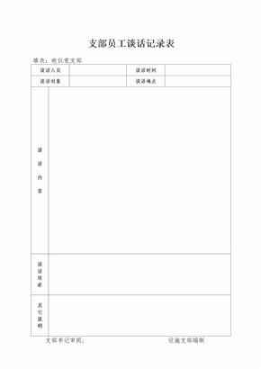 员工思想动态_谈话记录表模板