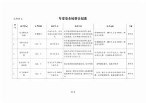 年度安全检查计划表