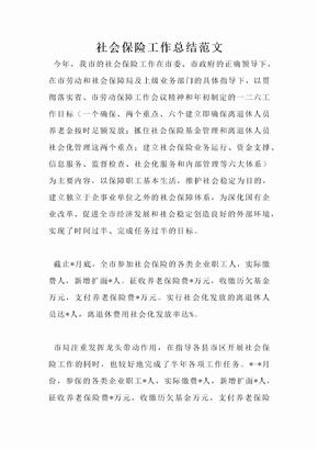 社会保险工作总结范文