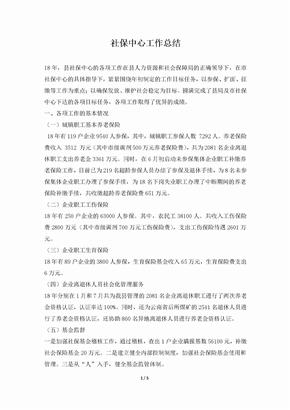 社保中心工作总结